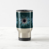 Azure Daisy auf dunkle bis Leder Druck Reisebecher (Mittel)