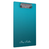 Azure Dark Aquamarin Gradient Personalisiert Teach Klemmbrett (Rechts)