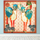 Azure Deer & Rose Owl Fiesta Leinwand Art (Insitu (Holzboden))