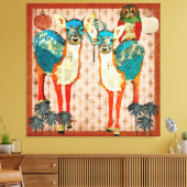 Azure Deer & Rose Owl Fiesta Leinwand Art (Insitu (Wohnzimmer))