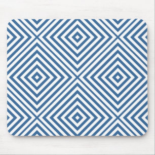 Azure Diamond Chevron Mousepad