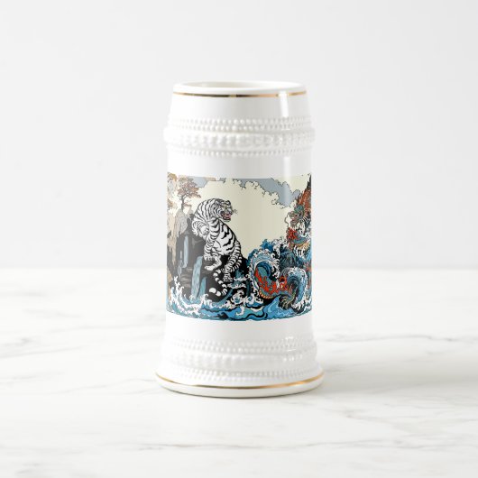 Azure Dragon und White Tiger. Abbildung Bierglas (Mittel)
