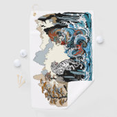Azure Dragon und White Tiger. Abbildung Golfhandtuch (Insitu)