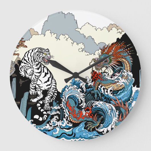 Azure Dragon und White Tiger. Abbildung Große Wanduhr (Vorderseite)