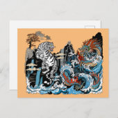 Azure Dragon und White Tiger. Abbildung Postkarte (Vorne/Hinten)