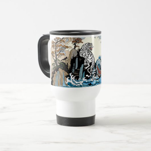 Azure Dragon und White Tiger. Abbildung Reisebecher (Vorderseite Links)