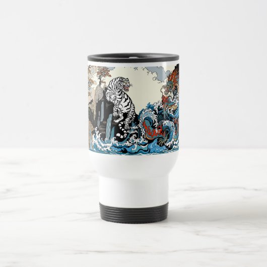 Azure Dragon und White Tiger. Abbildung Reisebecher (Mittel)