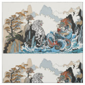 Azure Dragon und White Tiger. Abbildung Stoff (Muster)