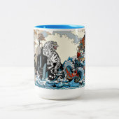 Azure Dragon und White Tiger. Abbildung Zweifarbige Tasse (Mittel)