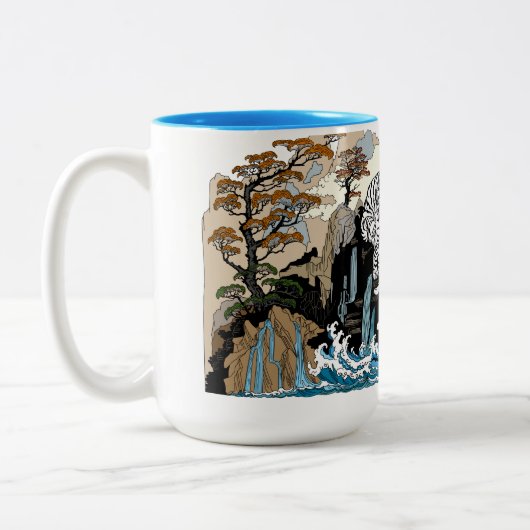 Azure Dragon und White Tiger. Abbildung Zweifarbige Tasse (Links)