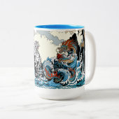 Azure Dragon und White Tiger. Abbildung Zweifarbige Tasse (VorderseiteRechts)