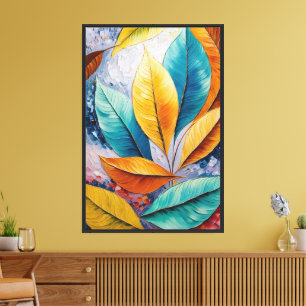 Azure Dreamscape   Celestial Leaf Painting Leinwanddruck