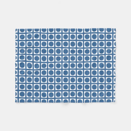 Azure Elegant Grid Dots Fleecedecke (Vorderseite (Horizontal))