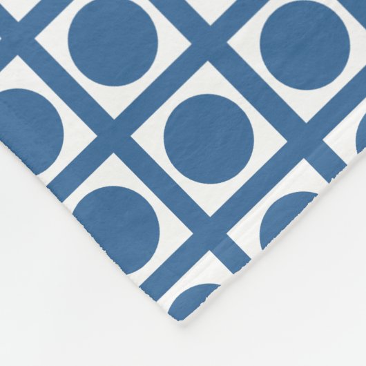 Azure Elegant Grid Dots Fleecedecke (Ecke)