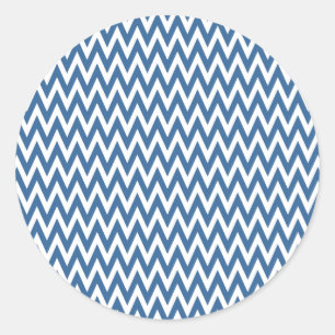Azure Elegantes Zickzack Design Runder Aufkleber