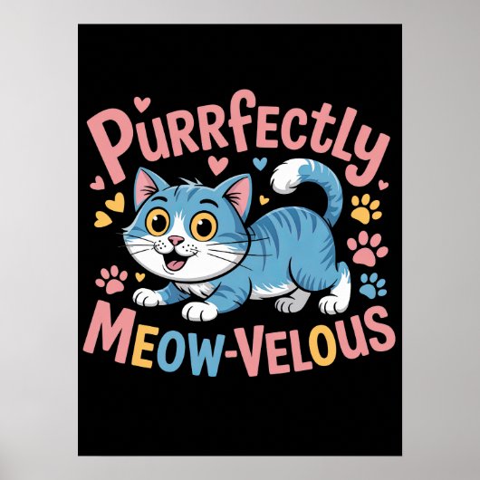 Azure Feline Meow-Velity Poster (Vorne)