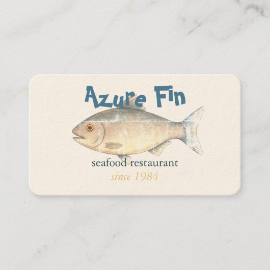 Azure Fin Classic Fish Restaurant Visitenkarte (Vorderseite)
