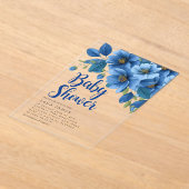 Azure Floral Acrylic Baby Shower Invitation Acryleinladungen (Ablage )