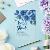 Azure Floral Acrylic Baby Shower Invitation Acryleinladungen (In Situ (Hochzeit))