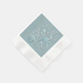 Azure Floral Motif Design Serviette (Ecke)