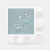 Azure Floral Motif Design Serviette (Vorderseite)