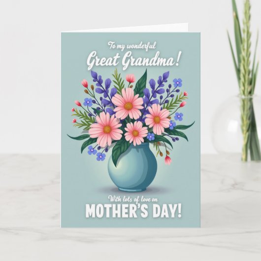 Azure Floret Muttertagskarte Karte (Vorderseite)