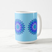 Azure Flower Mandala Mug Kaffeetasse (VorderseiteRechts)