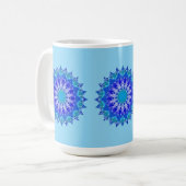 Azure Flower Mandala Mug Kaffeetasse (Vorderseite Links)