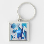 Azure Fragment Personalized Square Keychain Schlüsselanhänger (Vorne)
