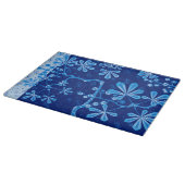Azure Frost Blume Large Glass Cutting Board Schneidebrett (Ecke)