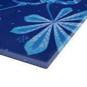 Azure Frost Blume Large Glass Cutting Board Schneidebrett (Ecke)