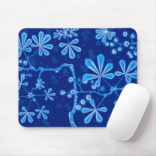Azure Frost Blume Mousepad (Mit Mouse)