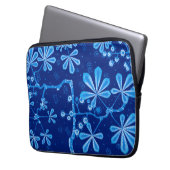 Azure Frost Blume Neoprene Laptop Sleeve (Vorderseite Links)