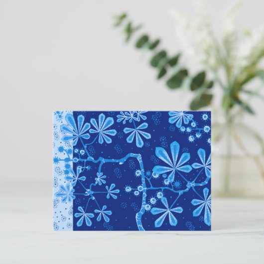 Azure Frost Blume Postcard Postkarte (Stehend Vorderseite)