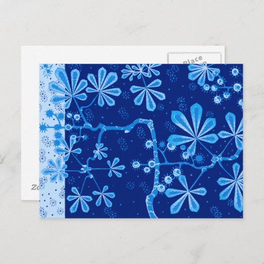 Azure Frost Blume Postcard Postkarte (Vorne/Hinten)