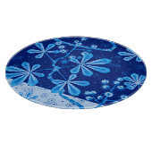 Azure Frost Blume Round Glass Cutting Board Schneidebrett (Ecke)