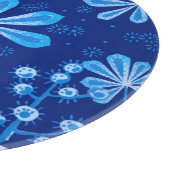 Azure Frost Blume Round Glass Cutting Board Schneidebrett (Ecke)