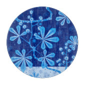 Azure Frost Blume Round Glass Cutting Board Schneidebrett (Vorderseite)