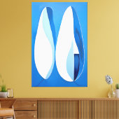 Azure Geometric Serenade Abstrakt Leinwanddruck (Insitu (Wohnzimmer))