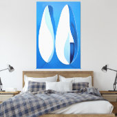 Azure Geometric Serenade Abstrakt Leinwanddruck (Insitu (Schlafzimmer))