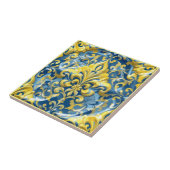 Azure Gold Damask Fliese (Seite)