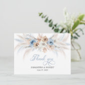 Azure & Gold Harmony: HochzeitsDankeschön-Karte Dankeskarte (Stehend Vorderseite)