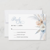 Azure & Gold Harmony Wedding RSVP Card (Vorderseite)