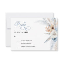 Azure & Gold Harmony Wedding RSVP Card