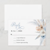 Azure & Gold Harmony Wedding RSVP Card Karte (Vorne/Hinten)