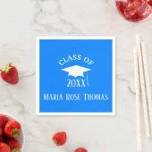 Azure Grad Cap & Blätter Paper Napkins Serviette (Beispiel)