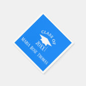 Azure Grad Cap & Blätter Paper Napkins Serviette (Ecke)