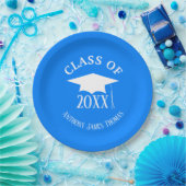 Azure Grad Cap und Blätter Papier Teller 9" (Party)