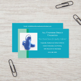 Azure Green Blue Medical Clogs Uniform Visitenkarte