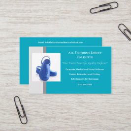 Azure Grey Blue Medical Clogs Uniform Visitenkarte